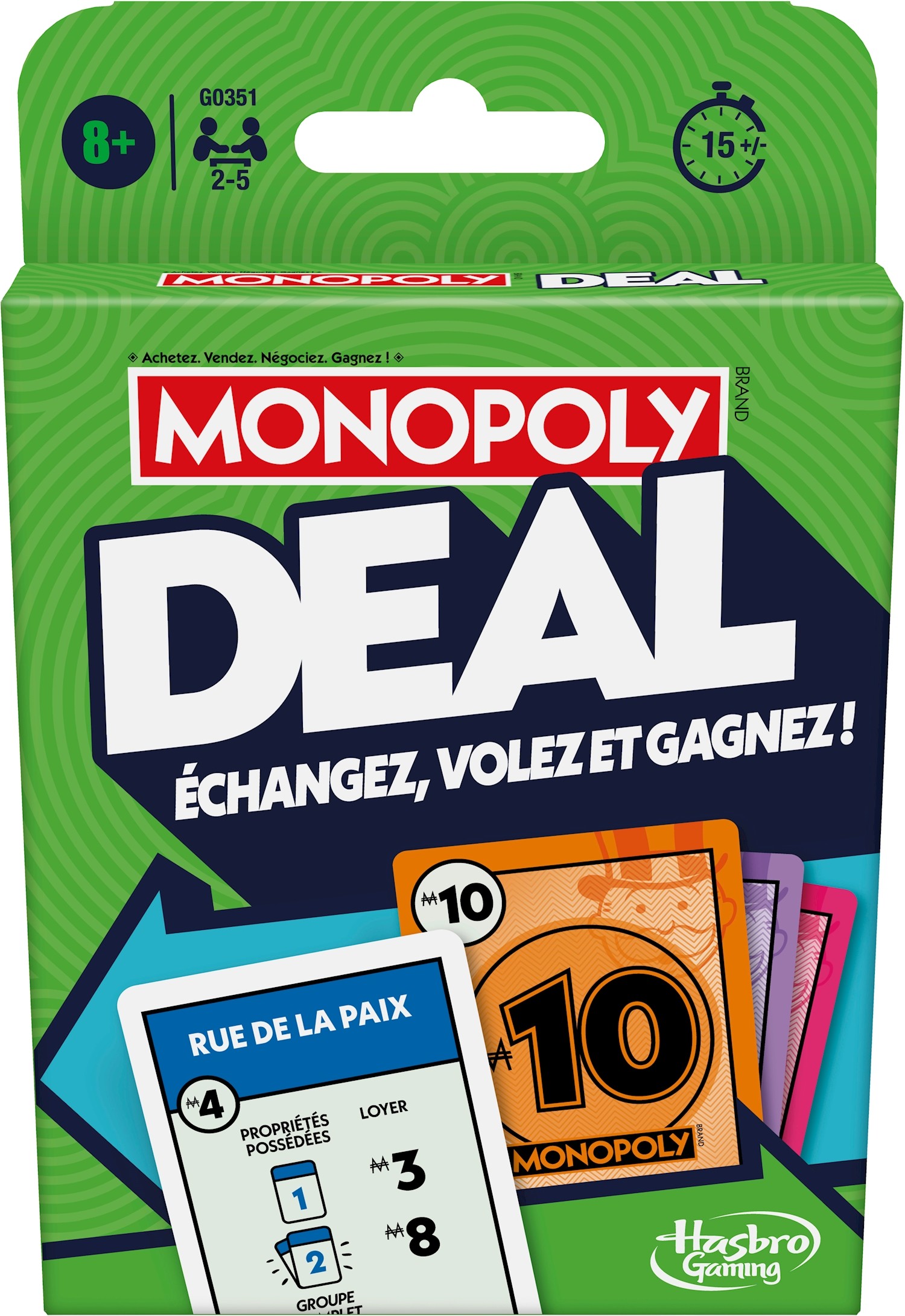 Hasbro - Monopoly DEAL - Jeu de cartes - Français
